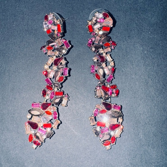 BaubleBar Jewelry - BaubleBar Red + Pink gem statement earrings
